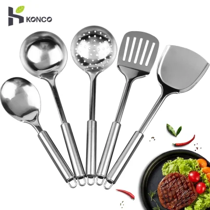 Stainless Steel Cooking Utensils Set with Colander