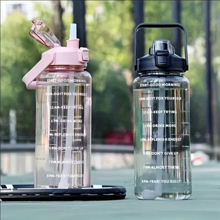 Large Capacity Portable Water Bottle with Time Marker