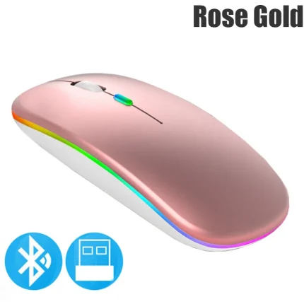 Wireless Bluetooth Mouse with RGB Light and Rechargeable Battery