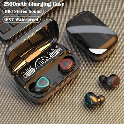 Wireless Bluetooth Earbuds with Microphone and Charging Box