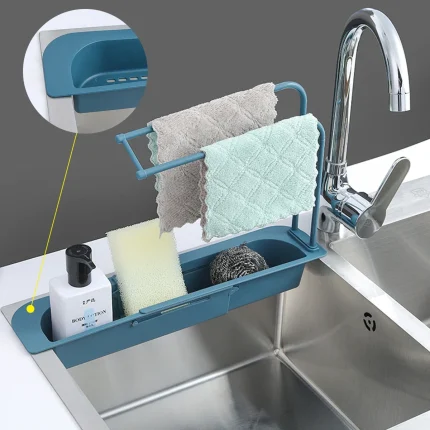 Telescopic Sink Rack Organizer for Kitchen and Bathroom
