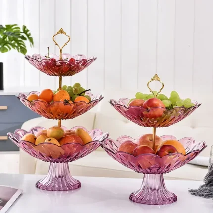Tiered Plastic Plate Stand for Party Desserts and Fruits