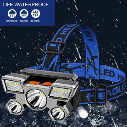 Powerful Rechargeable LED Headlamp for Hiking and Fishing