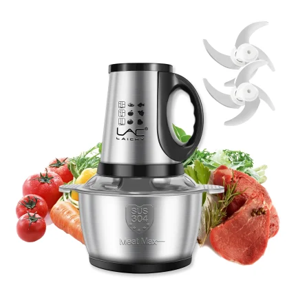 2L Stainless Steel Meat Grinder with Detachable Blade