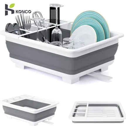 Foldable Dish Rack for Kitchen Storage and Drying
