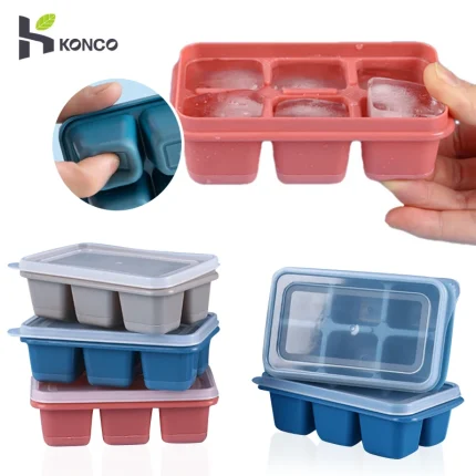 Silicone Ice Cube Mold with Lid for DIY Ice Making