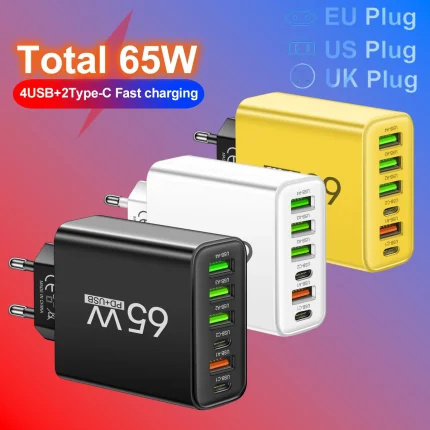 6-in-1 USB Type-C Fast Wall Charger for Phones