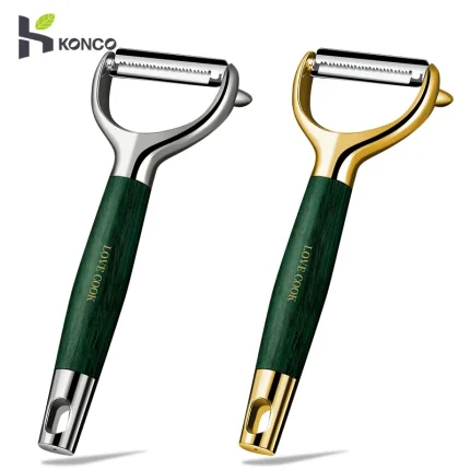 Stainless Steel Vegetable Peeler with Wooden Handle