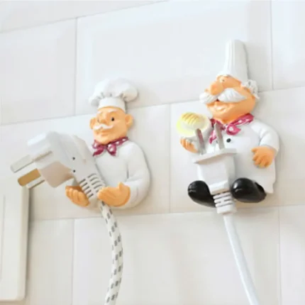 Wall-Mounted Cable Hook Organizer for Kitchen Storage