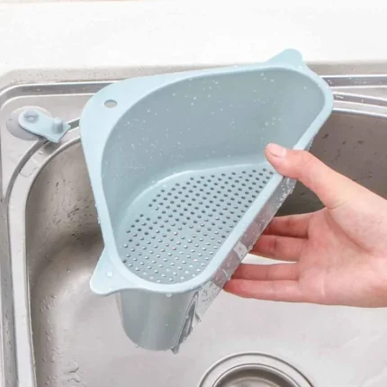 Triangular Sink Drain Shelf with Suction Cup Holder