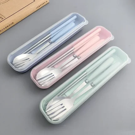 Portable Wheat Straw Cutlery Set for Travel Dining