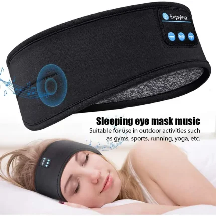 Wireless Bluetooth Headband with Stereo Speakers and Eye Mask