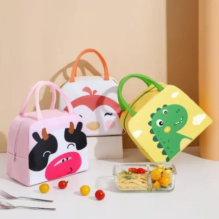 Cartoon Insulated Lunch Bag for Kids and Adults