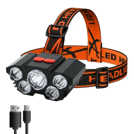 Rechargeable LED Flashlight with Built-in Battery for Outdoors