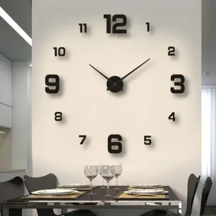 Creative Frameless DIY Wall Clock for Home and Office