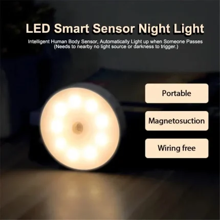 Smart LED Night Light with Body Sensor and Magnetic Mount