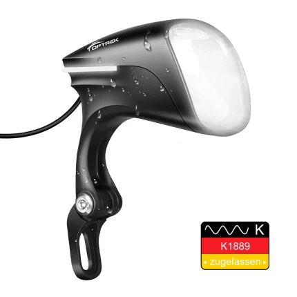 Waterproof E-Bike Front Light with Perspective Light Bar