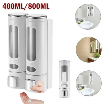 Wall-Mount Bathroom Shower Shampoo Soap Dispenser No Drill