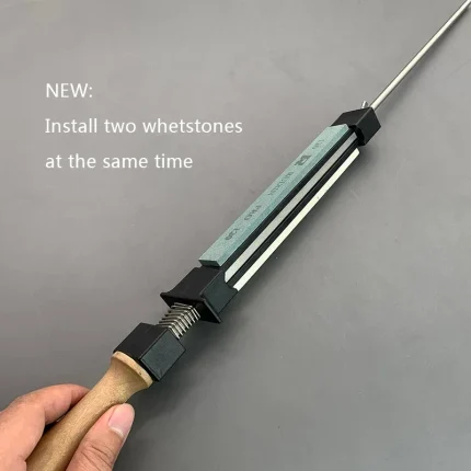 Stone Holder with Wooden Handle for Knife Sharpening Systems