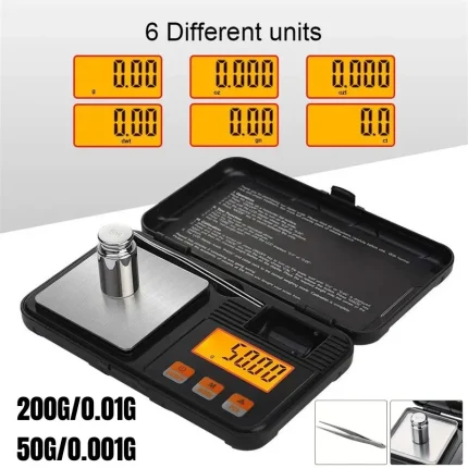 Mini Stainless Steel Digital Pocket Scale with Precision Weights