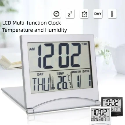 Mini Folding Digital Alarm Clock with Temperature Display