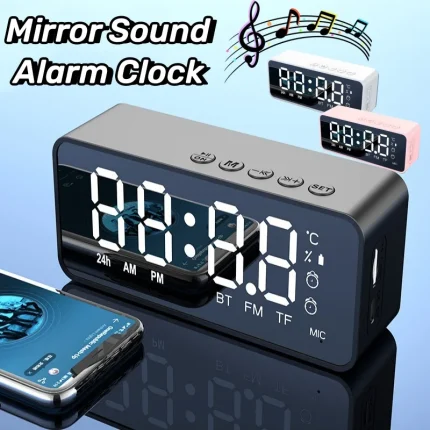 Multifunctional Mirror Alarm Clock with Bluetooth Speaker
