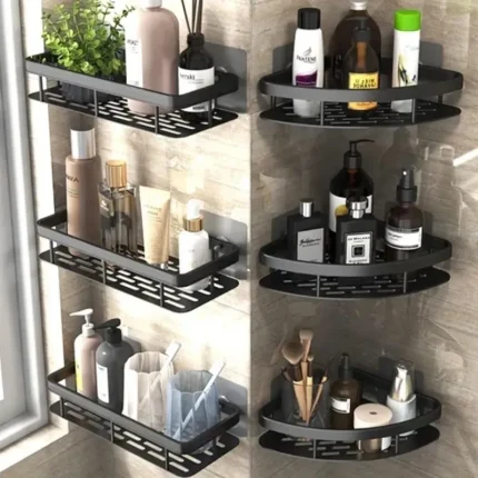 Bathroom Storage Rack with Suction Cups for Wall