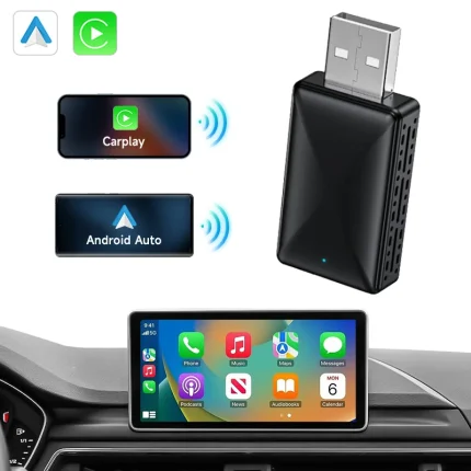 Wireless Carplay Android Auto Adapter WiFi BT Mini Dongle