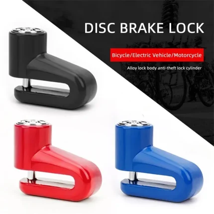 Portable Disc Brake Lock with Reminder Rope for Motorcycles