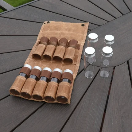 Outdoor Camping Spice Bottle Set Portable Folding Wax