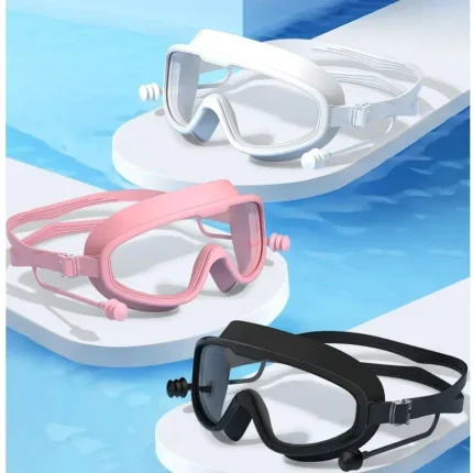 Silicone Swimming Goggles with Earplugs for Men and Women